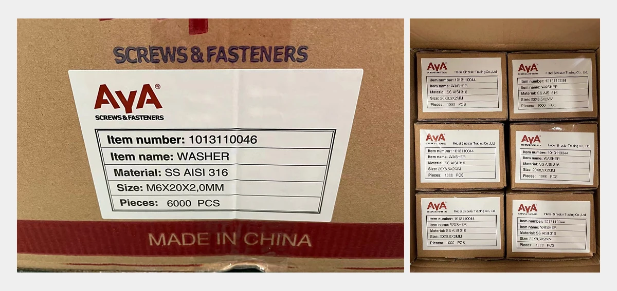 Thin Square Nut packages